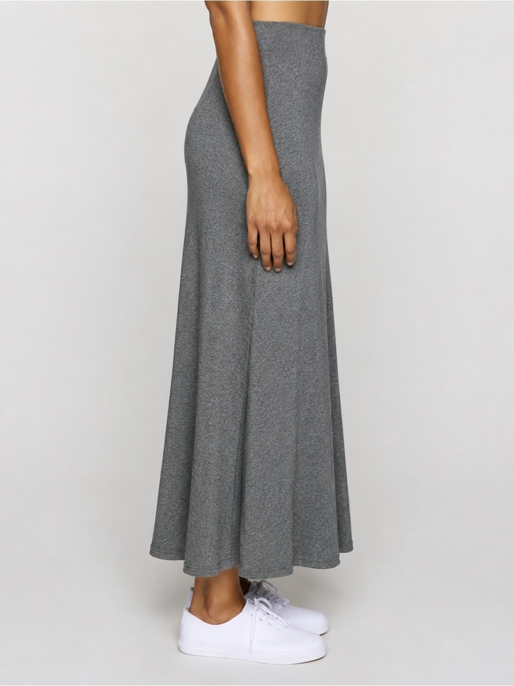 Bleusalt Long A-Line Maxi Skirt Gray XS/0 Modal Lounge Quiet Luxury Buttery Soft